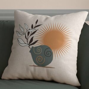 Saso Home - Bloemen Design Kussensloop - Modern Design Kussensloop - Surrealistisch Design Kussensloop - Nieuw Huis Cadeau - 4 Stuks - 43 x 43 cm - Afbeelding 15