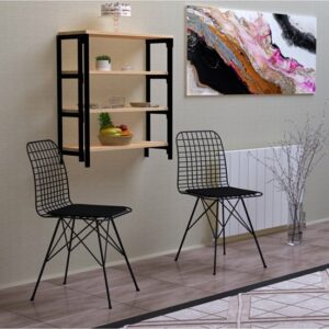 SNS Home - Karanfil Tafel - Slimme Klaptafel - Keukentafel - Inklapbare Tafel - Vouwtafel - Inklapbaar - 100x70 cm - Saffier/Eik - Afbeelding 3