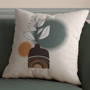 Saso Home - Bloemen Design Kussensloop - Modern Design Kussensloop - Surrealistisch Design Kussensloop - Nieuw Huis Cadeau - 4 Stuks - 43 x 43 cm - Afbeelding 4