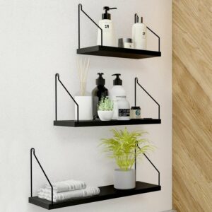 Roomie Home Houten Wandplank - Wandrek - Keuken Plank - Zwart - Set van 3 - Klein/Medium/Groot - Afbeelding 17