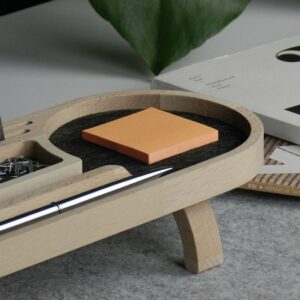 Fagus Wood - Mini Round Bureau Organizer - Natuurlijk Hout Organizer - Kantoor Bureau Organizer - Natural Kleur - Afbeelding 26