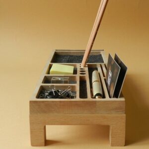 Fagus Wood - Mini Sharpy Bureau Organizer - Natuurlijk Hout Organizer - Kantoor Bureau Organizer - Natural Kleur - Afbeelding 21