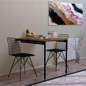 SNS Home - Karanfil Tafel - Slimme Klaptafel - Keukentafel - Inklapbare Tafel - Vouwtafel - Inklapbaar - 100x70 cm - Okkernoot - Afbeelding 4