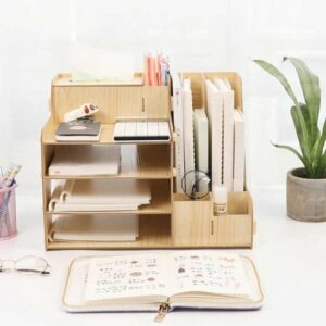 WowArt - Bureau-pennenhouder - Bureau-organizer - Pennenhouder met documentenplank en servethouder - Praktische bureau-organizer - 38 x 28 cm - Afbeelding 6