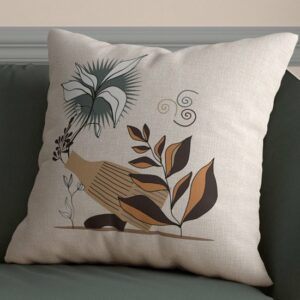 Saso Home - Bloemen Design Kussensloop - Modern Design Kussensloop - Surrealistisch Design Kussensloop - Nieuw Huis Cadeau - 4 Stuks - 43 x 43 cm - Afbeelding 10