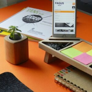 Fagus Wood - Stanley Bureau Organizer - Natuurlijk Hout Organizer - Kantoor Bureau Organizer - Nieuw Werk Cadeau - Natural Kleur - Afbeelding 12