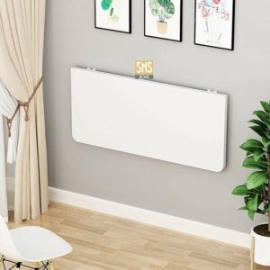 Ovaal Geslepen - Ovale Hoektafel - Klaptafel - Wandtafel - Keukentafel - Balkontafel - Bureau - 72 x 45 Cm - MDF Wit - Afbeelding 4
