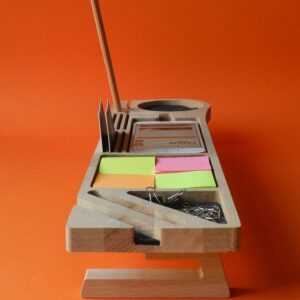 Fagus Wood - Stanley Bureau Organizer - Natuurlijk Hout Organizer - Kantoor Bureau Organizer - Nieuw Werk Cadeau - Natural Kleur - Afbeelding 16