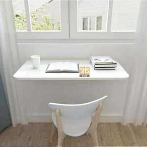 Ovaal Geslepen - Ovale Hoektafel - Klaptafel - Wandtafel - Keukentafel - Balkontafel - Bureau - 72 x 45 Cm - MDF Wit - Afbeelding 38