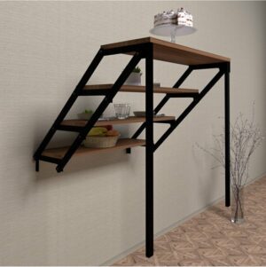 SNS Home - Karanfil Tafel - Slimme Klaptafel - Keukentafel - Inklapbare Tafel - Vouwtafel - Inklapbaar - 100x70 cm - Okkernoot - Afbeelding 6