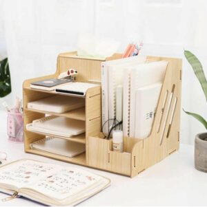 WowArt - Bureau-pennenhouder - Bureau-organizer - Pennenhouder met documentenplank en servethouder - Praktische bureau-organizer - 38 x 28 cm - Afbeelding 12