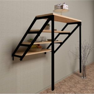 SNS Home - Karanfil Tafel - Slimme Klaptafel - Keukentafel - Inklapbare Tafel - Vouwtafel - Inklapbaar - 100x70 cm - Saffier/Eik - Afbeelding 11