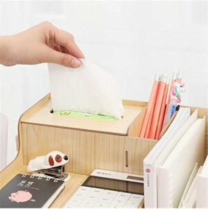 WowArt - Bureau-pennenhouder - Bureau-organizer - Pennenhouder met documentenplank en servethouder - Praktische bureau-organizer - 38 x 28 cm - Afbeelding 8