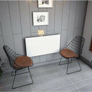 Ovaal Geslepen - Ovale Hoektafel - Klaptafel - Wandtafel - Keukentafel - Balkontafel - Bureau - 72 x 45 Cm - MDF Wit - Afbeelding 40