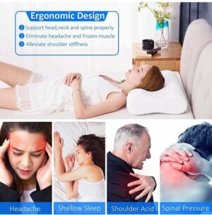 EraMedical - Sleep Comfy - Neksteun Traagschuim Serie - Hoofdkussen - 30 dagen Proefslapen - Hoofdkussen Slaapkamer - Orthopedisch - Ergonomisch - Anti Nekklachten - Neksteun Visco Pillow-XXL | 60x40x13/11 cm - Afbeelding 5