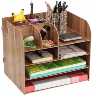 Notpa - A4 Document Rack - Desktop Organizator - File Organizator -Houten Organizator - Gemonteerd - Walnoot - Afbeelding 13