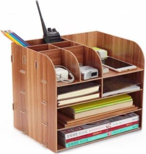 Notpa - A4 Document Rack - Desktop Organizator - File Organizator -Houten Organizator - Gemonteerd - Walnoot - Afbeelding 20