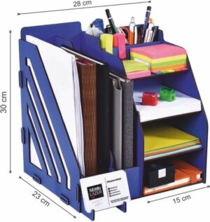 Wowart - Documentenrek - Houten Organisator- Bureau Organisator - Desktop-Organizer - Houten Pennenhouder - 8 Vakken - Bruin - Afbeelding 7