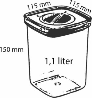 Organizers Opbergcontainer - Afsluitbaar en Luchtdicht Deksel - Medium 1,1 liter - Grijs en Transparant - Afbeelding 14