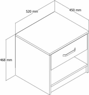 Flora 17-02 - Nachtkastje met enkele lade - Pijnboom - Slaapkamerbijzettafel - Houten nachtkastje - Eenvoudige installatie - Afbeelding 15