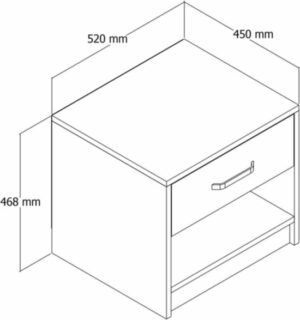 Mezza Home - Flora 17-02 - Nachtkastje met enkele lade - Wit - Slaapkamerbijzettafel - Houten nachtkastje - Eenvoudige installatie - Afbeelding 15