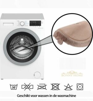 Bonny Home Shems Ovaal Badmat - Antislip Badmat - Kanten Badmat - 2 stuks - Klein en Groot - Poeder - Afbeelding 4