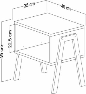 SNS Home - Flora 17-01 - Slaapkamer Nachtkastje - Bijzettafel - Atlantic Pine - Nachtkastje - 49 x 35 x 49 cm - Afbeelding 7