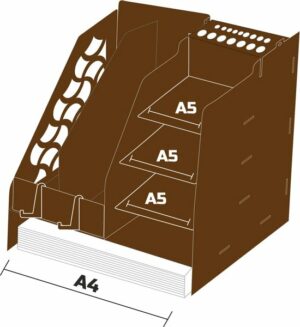 Wooden City - Documentenrek - Praktische Bureau Organizer - Geschenk Houten Organizer - Bruin - Afbeelding 9