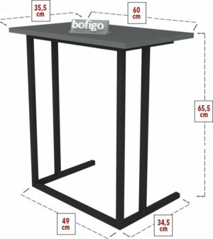 SNS Home - Metalen Poot - Laptopstandaard - Ontbijttafel - Bureau - Computerbureau - 60 cm Breed - Antraciet - Afbeelding 6