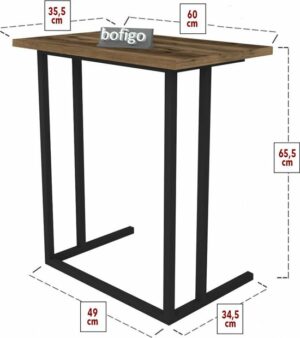 SNS Home - Metalen Poot - Laptopstandaard - Ontbijttafel - Bureau - Computerbureau - 60 cm Breed - Lidia - Afbeelding 19