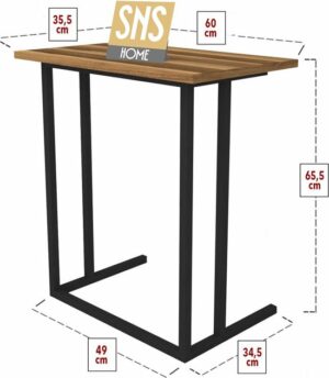 SNS Home - Metalen Poot - Laptopstandaard - Ontbijttafel - Bureau - Computerbureau - 60 cm Breed -Okkernoot - Afbeelding 18