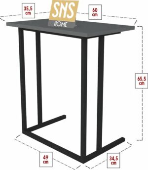 SNS Home - Metalen Poot - Laptopstandaard - Ontbijttafel - Bureau - Computerbureau - 60 cm Breed - Antraciet - Afbeelding 3