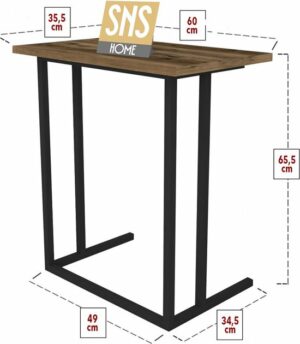 SNS Home - Metalen Poot - Laptopstandaard - Ontbijttafel - Bureau - Computerbureau - 60 cm Breed - Lidia - Afbeelding 4