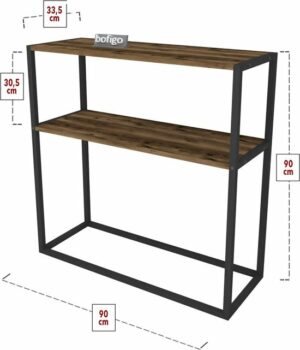 SNS Home - Metaal Leg Dressoir - Decoratieve Plank Dressoir - Console Metaal - Dressoir - Lidia - 2 Vakken - Industrieel - 90x90x33,5 cm - Afbeelding 12