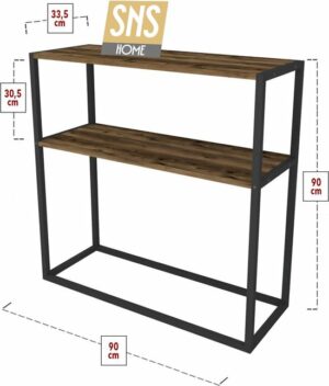 SNS Home - Metaal Leg Dressoir - Decoratieve Plank Dressoir - Console Metaal - Dressoir - Lidia - 2 Vakken - Industrieel - 90x90x33,5 cm - Afbeelding 4