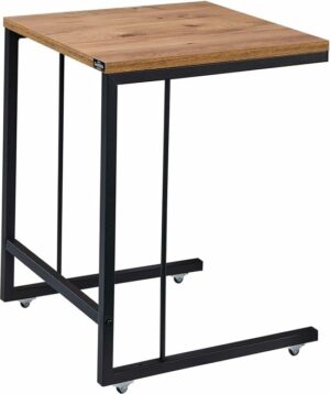 Frezia Bijzettafel met Wielen - C Nestbare Slaapbank - C Zittafel met Wielen - Bijzettafel - C-salontafel op Wielen - Salontafel - Banktafel - Serveertafel - Nesttafel - Pijnboom - 40x44x55 cm - Afbeelding 3