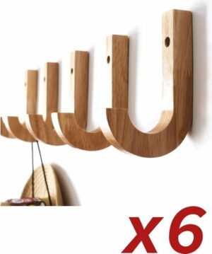 SNS HOME - Decoratieve Natuurlijke Houten Haak - Hanger Muur Hanger - Hanger - Beukenhout - Houten Hanger - Natuurlijke Houten Kapstok - 6 stuks - Afbeelding 9