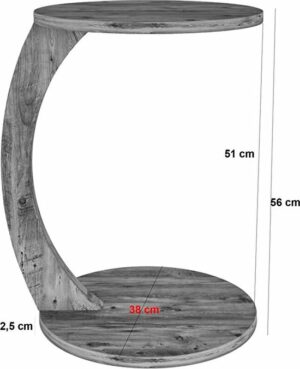 Wiel C Tafel, 17-03, Banktafel, Bijzettafel, Nesttafel, Servicetafel, Pijnboom - Afbeelding 24