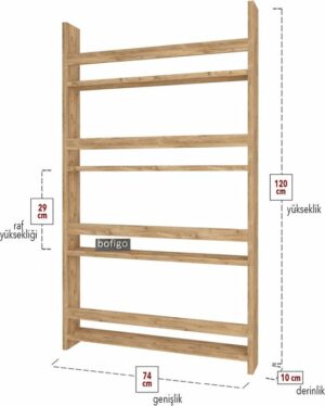 SNS Home - Met 4 Planken - 120 x 74 Cm - Montessori Boekenkast - Educatieve Kinderboekenkast - Woor Kinderen - Pijnboom - Afbeelding 8