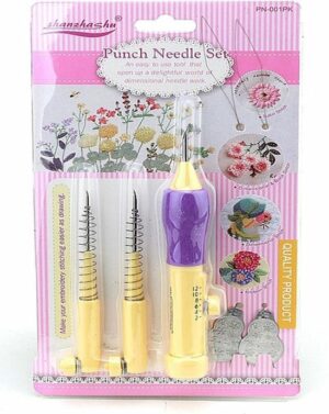 Mina Carin - Ponsnaaldenset - Ponsnaald - Borduur Naald - Punch Naald - 3 Naalden - 2 Draadinrijger - Afbeelding 4