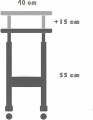 Bijzettafel - Tafeltje - Salontafels - 60x40 cm - Bedtafeltje met Wielen - Sidetable - Bijzettafels met Wielen - In Hoogte Verstelbare Laptopstandaard - Serveertafel - MDF Atlantisch Grenen (MET WIELEN) - Ovale Rand - Afbeelding 3