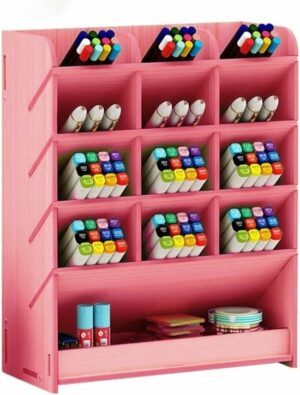 Notpa - Desktop Pen Holder - Organizer 12 Compartimenten - Office Organizator - Pennenhouder - Roze Mirage - Geassembleerd product - Afbeelding 5