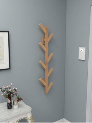 Decoratieve Natuurlijke Houten Kleerhanger - Muurhanger Hanger - Wandkapstok - 2 Hangers - 8x2 Haken - 19 x 80 cm - Afbeelding 5