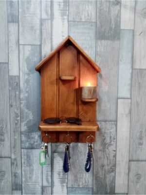 Elif meubel - 3 planken en 3 haken - Huisvormige Sleutelkastje - Sleutelkastje voor Aan de Muur - Cadeau voor in Huis - Cadeau Idee - 3 Haken - Afbeelding 9