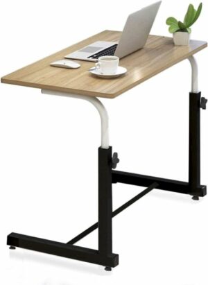 In Hoogte Verstelbare Salontafel, Hoogte: 47-73 cm, Bijzettafel, Laptopstandaard, Studeerbureau, Computerbureau, 40x60x73 cm, Pijnboom - Afbeelding 9