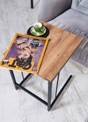 Frezia Bijzettafel met Wielen - C Nestbare Slaapbank - C Zittafel met Wielen - Bijzettafel - C-salontafel op Wielen - Salontafel - Banktafel - Serveertafel - Nesttafel - Pijnboom - 40x44x55 cm - Afbeelding 6