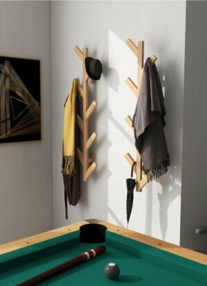 Decoratieve Natuurlijke Houten Kleerhanger - Muurhanger Hanger - Wandkapstok - 2 Hangers - 8x2 Haken - 19 x 80 cm - Afbeelding 6