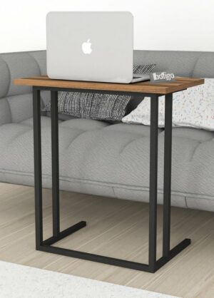 SNS Home - Metalen Poot - Laptopstandaard - Ontbijttafel - Bureau - Computerbureau - 60 cm Breed -Okkernoot - Afbeelding 20