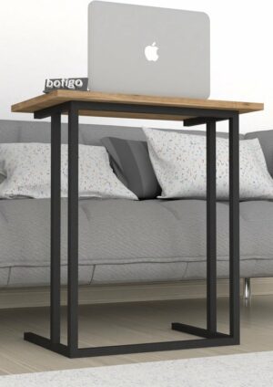 SNS Home - Metalen Poot - Laptopstandaard - Ontbijttafel - Bureau - Computerbureau - 60 cm Breed - Pijnboom - Afbeelding 9