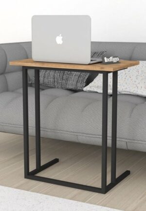SNS Home - Metalen Poot - Laptopstandaard - Ontbijttafel - Bureau - Computerbureau - 60 cm Breed - Pijnboom - Afbeelding 12